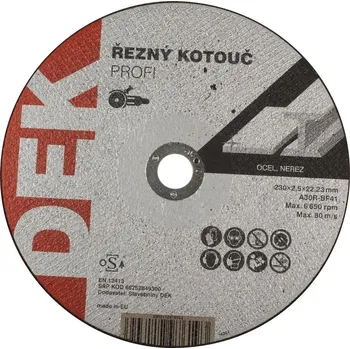 Řezný kotouč Kotouč řezný DEK PROFI 230×22,23 mm 2,5 mm