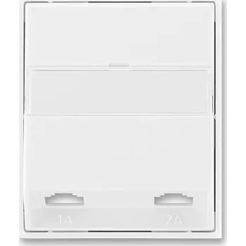 vypínač Kryt zásuvka telefonní dvojnásobná s popisovým polem ABB Time, Element bílá