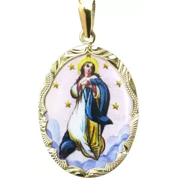 Přívěsek Aljančič Immaculata růžová medailon 254R zlato