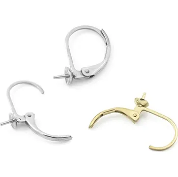 Materiál na výrobu šperku Mechanické háčky z chirurgické oceli s kalíškem - 1ks+B - Nerez SL