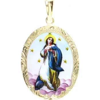 Přívěsek Aljančič Immaculata modrá medailon 254R zlato