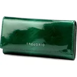 Zelená lesklá kožená peněženka Gregorio FF-100