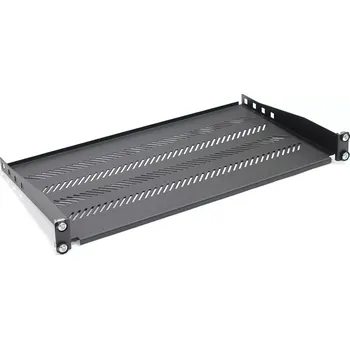 Serverovna Polička do rackové skříně 19" 1U, 483 × 250 mm, černá, perforovaná