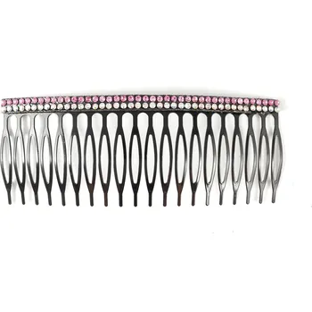 Ozdoba do vlasů Kovový hřebínek se štrasovými kamínky Barva: růžová