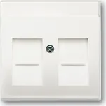 Kryt zásuvka datová dvojnásobná s clonkami a popisovým polem ABB Future mechová bílá