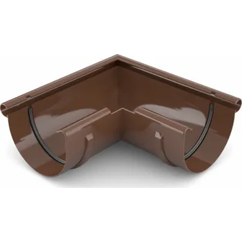 okap Plastový roh žlabu PVC 75 mm hnědá vnější