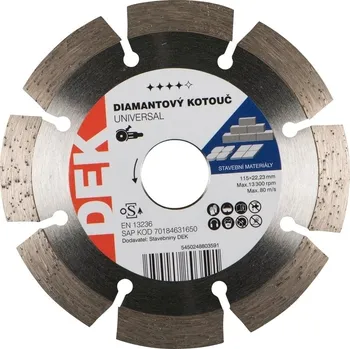 Řezný kotouč Kotouč řezný DIA DEK UNIVERSAL BLUE 115×22,23 mm