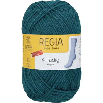 Příze Regia 4-Ply Uni 1047 Petrol 210m/50g (Ponožková příze Regia Uni 4-Ply 1047 Petrol)