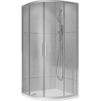 Kout sprchový WECCO 800×800 mm lesklý hliník/čiré sklo R550