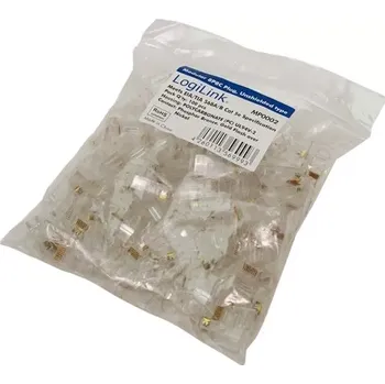 Síťový konektor LogiLink Modulární konektor RJ45 CAT 5e MP0002 zástrčka, rovná počet pólů: 8P8C transparentní 100 ks