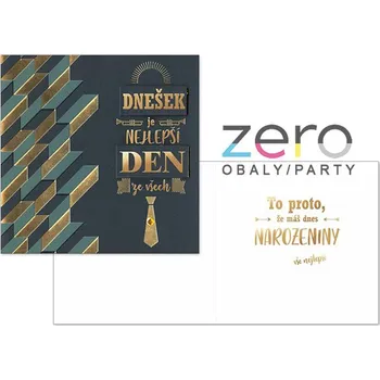 Přání s textem narozeninové + obálka - nejlepší den