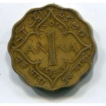 INDIE. 1 anna 1943, tečka.