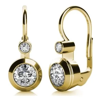 Šperk Couple, Elegantní náušnice Lucy, žluté zlato se zirkony, 585-68-3-0001.0Z00.0.00.001.08