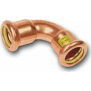 rozdělovač topení Oblouk 90° lisovací Sanha Cu Press Gas 10002A 22 mm FF