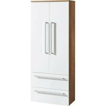 Koupelnový nábytek Skříňka vysoká EBS Pure 651×1 632×328 mm bílá/dub ribbeck PUREV60R