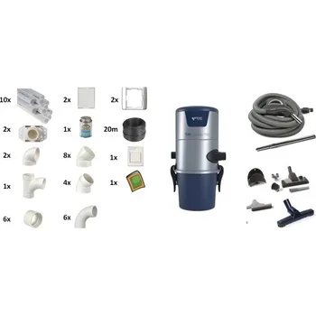Průmyslový vysavač Sada centrálního vysavače s hadicí a rozvody Tubo Studio TS1 pro 2 vstupy