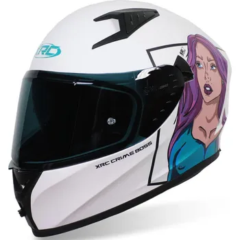 Helma na motorku XRC CRIME BOSS matt white vel. M