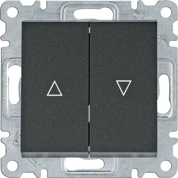 vypínač HAGER Spínač žaluziový řazení 1+1 s blokací Hager Lumina černá