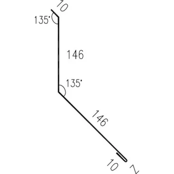 Střešní lemovaní Lemování zdi rovnoběžné s okapem RS312S-135 SP25 RAL7035 0,50mm 2bm