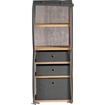 Koupelnový nábytek Kipit Skříňka, regál se 3 textilními zásuvkami, antracitová barva