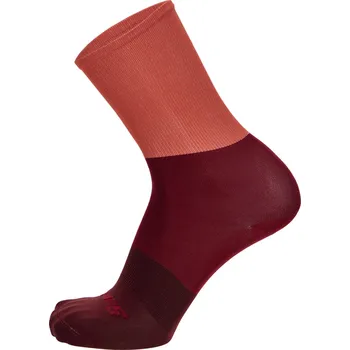 Pánské ponožky SANTINI Cyklistické ponožky klasické - BIG BENGAL - oranžová/bordó XS
