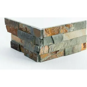 Obklad Obklad kamenný lepený DEKSTONE N 3002 Multicolour Slate břidlice rohový 150×(250+300) mm