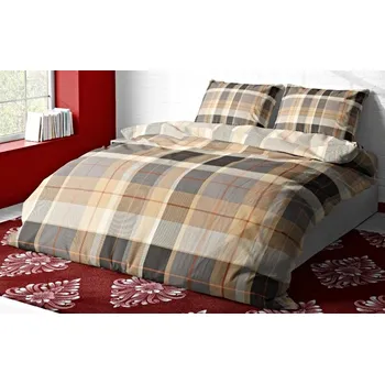 Povlečení Aaryan´s Flanelové povlečení DOLY HNĚDÉ 140 x 200 70 x 90