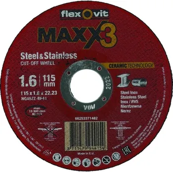 Řezný kotouč Kotouč řezný Flexovit Maxx3 NQ46ZZ-T41 115×22,23 mm