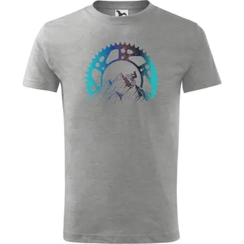 Chlapecké tričko DOBRÝ TRIKO Dětské tričko s potiskem Horská jízda Velikost: 158/12 let, Barva: Tmavě šedý melír