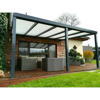 Pergola Sestava pro montáž hliníkové pergoly antracit 7016 PC 16 BOX 3 WALL opál 6×4 m