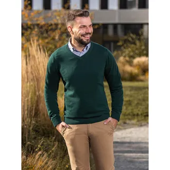 Pánský svetr FERATT Pánský svetr NIKO tmavě zelený Velikost: XL