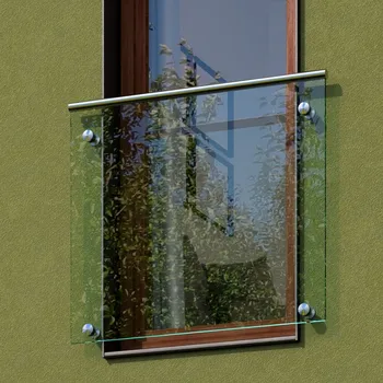 Zábradlí celoskleněné ANDROMEDA rozteč kotvení 2060 mm s madlem