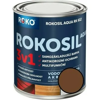 univerzální barva Barva samozákladující Rokosil Aqua 3v1 RK 612 2430 hnědá střední, 3 l