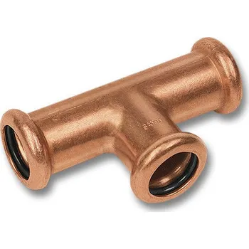 Vodovodní potrubí T-kus redukovaný lisovací Sanha Cu Press 6130 28×28×22 mm