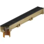 Žlab s plastovým roštem ACO Euroline s odtokem DN/OD 110 1,0 m