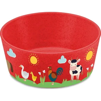 Dětská miska CONNECT BOWL FARM, 400 ml, červená, KOZIOL