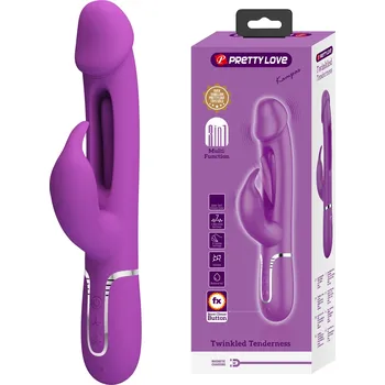 Vibrátor Pretty Love Kampas Twinkled Tenderness 3in1 Licking Rabbit Vibrator Purple