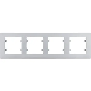 Hager Rámeček, Lumina intense, stříbrná mat Orientace: Vodorovný, Rozměry: 4-násobný