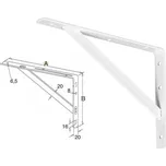 Konzola policová BÍLÁ 200x150x20 (nosnost 100kg/pár) (Konzole zpevněná policová na zeď)