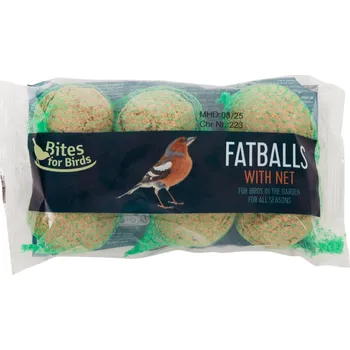 Krmivo pro ptáka Bites for Birds Lojové koule v síťce pro venkovní ptáky 6ks