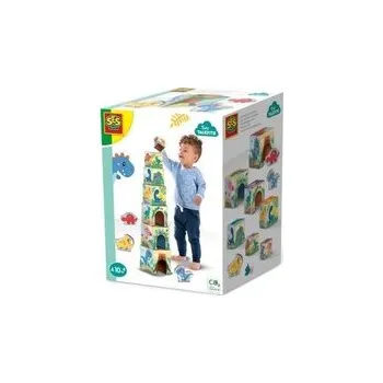 Karnevalový kostým Wieża z klocków z figurkami dinozaurów