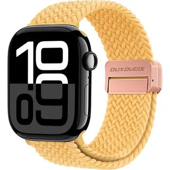 Příslušenství k chytrým hodinkám VSECHNONAMOBIL 90411 DUX BRAIDED Nylonový řemínek pro Apple Watch 10 / 11 46mm žlutý