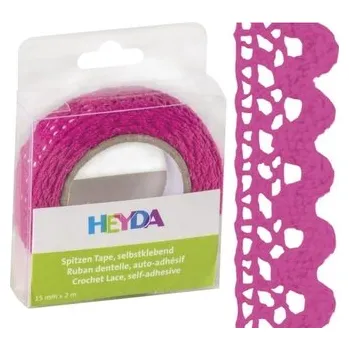 Lepicí páska Krajková textilní páska 1,5cm x 2m samolepicí - pink