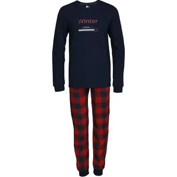 Pánské pyžamo Pleas Chlapecké pyžamo dlouhé tmavá modrá 140 (180793-803-140)