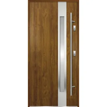 Vchodové dveře Vchodové dveře ocelové Temida S68 90 P zlatý dub otevírání dovnitř