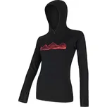 Sensor Merino Upper dámská mikina, klokanka Mountains, černá S