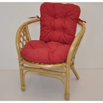 Axin Trading s.r.o. Ratanové křesílko dětské Bahama polstr vínový melír