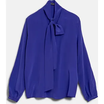 Dámská košile HALENKA KARL LAGERFELD SILK BUTTON DOWN BLOUSE DEEP PURPLE