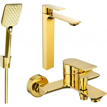 Vodovodní baterie Mexen Alexa R62 vanová sada, zlatá - 71213R62-50 Bateriové soupravy