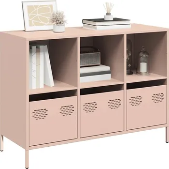 přebalovací pult a komoda Příborník růžový 101,5 x 39 x 73,5 cm ocel válcovaná za studena Růžová 851365